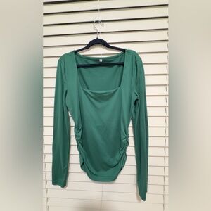 Elegant Green Long Sleeve Women's Top